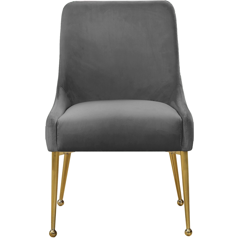 Meridian Furniture Owen Velvet Dining Chair in Gray (Set of 2)