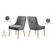 Meridian Furniture Owen Velvet Dining Chair in Gray (Set of 2)