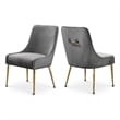 Meridian Furniture Owen Velvet Dining Chair in Gray (Set of 2)