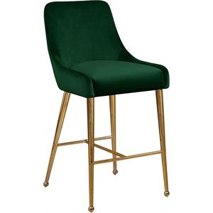 Meridian Furniture Owen 28&quotH Velvet Bar Stool in Green (Set of 2)