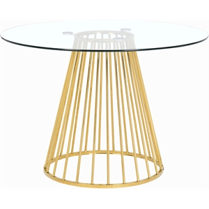 Meridian Furniture Gio Contemporary Glass Dining Table in Chrome