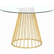 Meridian Furniture Gio Contemporary Glass Dining Table in Chrome