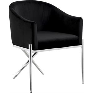 meridian furniture xavier contemporary velvet upholstered dining arm chair