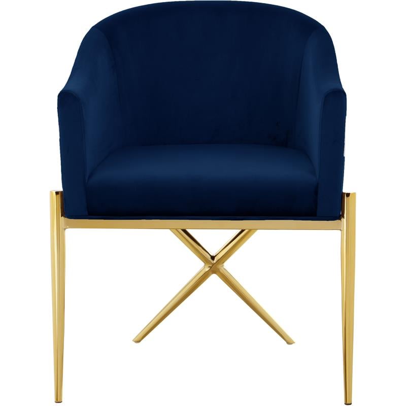 Meridian Furniture Xavier Navy Velvet Dining Chair