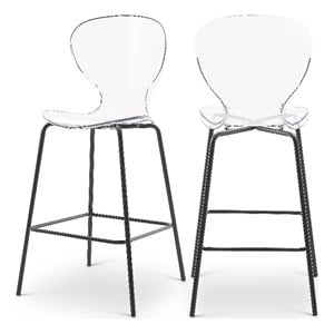 Meridian Furniture Clarion 27.5&quotH Counter Stool in Matte Black (Set of 2)