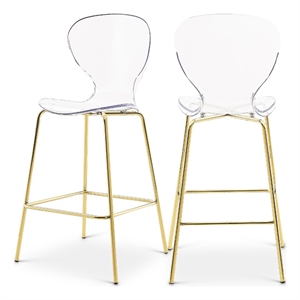 Meridian Furniture Clarion 27.5&quotH Counter Stool in Gold (Set of 2)