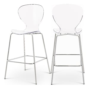 Meridian Furniture Clarion 27.5&quotH Counter Stool in Chrome (Set of 2)