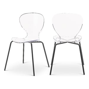 Meridian Furniture Clarion 18&quotH Metal Dining Chair in Matte Black (Set of 2)