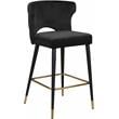 Meridian Furniture Kelly 28&quotH Velvet Counter Stool in Black (Set of 2)