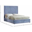 Meridian Furniture Candace Solid Wood Tufted Velvet King Bed in Sky Blue