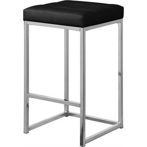 Meridian Furniture Nicola 26.5&quotH Leather Counter Stool in Black (Set of 2)