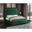 Meridian Furniture Dolce Solid Wood and Velvet King Bed in Green