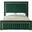 Meridian Furniture Dolce Solid Wood and Velvet King Bed in Green