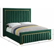 Meridian Furniture Dolce Solid Wood and Velvet King Bed in Green