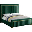 Meridian Furniture Dolce Solid Wood and Velvet Queen Bed in Green