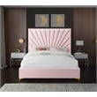 Meridian Furniture Eclipse Solid Wood and Velvet King Bed in Pink