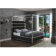 Meridian Furniture Encore Solid Wood and Vegan Leather Queen Bed in Black
