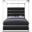Meridian Furniture Encore Solid Wood and Vegan Leather Queen Bed in Black