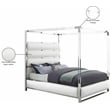Meridian Furniture Encore Solid Wood and Vegan Leather King Bed in White