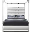 Meridian Furniture Encore Solid Wood and Vegan Leather Queen Bed in White