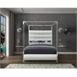 Meridian Furniture Encore Solid Wood and Vegan Leather Queen Bed in White