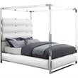 Meridian Furniture Encore Solid Wood and Vegan Leather Queen Bed in White