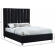 Meridian Furniture Enzo Solid Wood and Velvet King Bed in Black