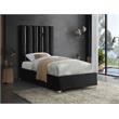 Meridian Furniture Enzo Solid Wood and Velvet Twin Bed in Black