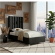 Meridian Furniture Enzo Solid Wood and Velvet Twin Bed in Black