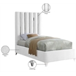 Meridian Furniture Enzo Solid Wood and Velvet Twin Bed in White