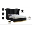 Meridian Furniture Flora Solid Wood and Velvet King Bed in Black
