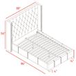 Meridian Furniture Ashton Solid Wood Linen Wing Back King Bed in Beige