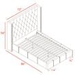 Meridian Furniture Ashton Solid Wood Linen Wing Back Queen Bed in Beige