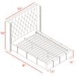Meridian Furniture Ashton Solid Wood Linen Wing Back Twin Bed in Beige