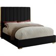 Meridian Furniture Becca Metal and Velvet Upholstered Full Bed in Black/Gold