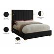 Meridian Furniture Becca Metal and Velvet King Bed in Black