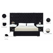 Meridian Furniture Grande Solid Wood and Velvet King Bed in Black