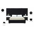 Meridian Furniture Grande Solid Wood and Velvet Queen Bed in Black