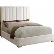 Meridian Furniture Becca Metal and Velvet Upholstered Queen Bed in Cream/Gold