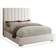 Meridian Furniture Becca Metal and Velvet Upholstered Queen Bed in Cream/Gold