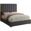 Meridian Furniture Becca Metal and Velvet Full Bed in Gray