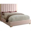Meridian Furniture Becca Metal and Velvet King Bed in Pink