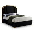 Meridian Furniture Hugos Black Velvet Queen Bed