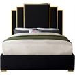 Meridian Furniture Hugos Black Velvet Queen Bed