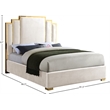 Meridian Furniture Hugos Cream Velvet King Bed