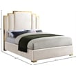 Meridian Furniture Hugos Cream Velvet Queen Bed
