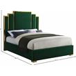Meridian Furniture Hugos Green Velvet Queen Bed