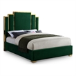 Meridian Furniture Hugos Green Velvet Queen Bed