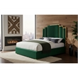 Meridian Furniture Hugos Green Velvet Queen Bed