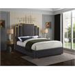 Meridian Furniture Hugos Gray Velvet Queen Bed